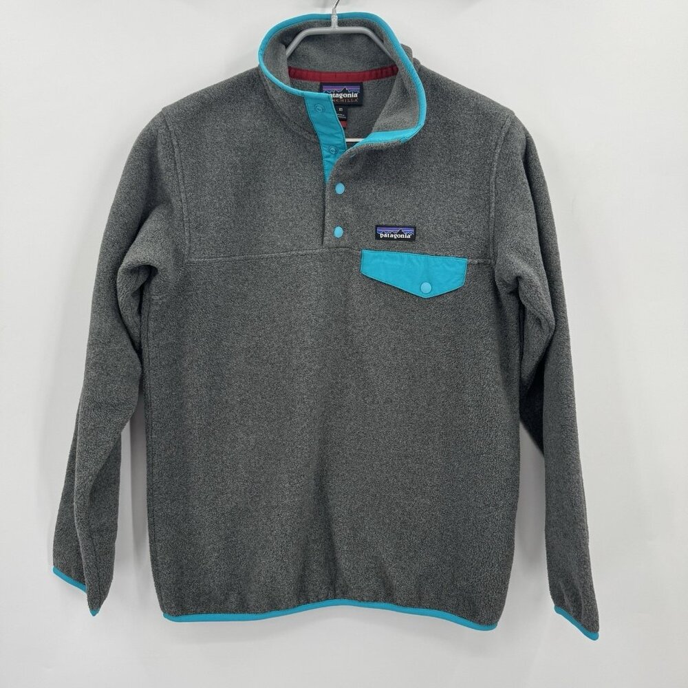 Patagonia Women's Lightweight Synchilla Snap-T Fleece Pullover XS Gray/Blue